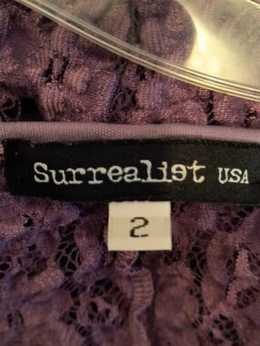 Surrealist USA Purple Lace Tunic Top